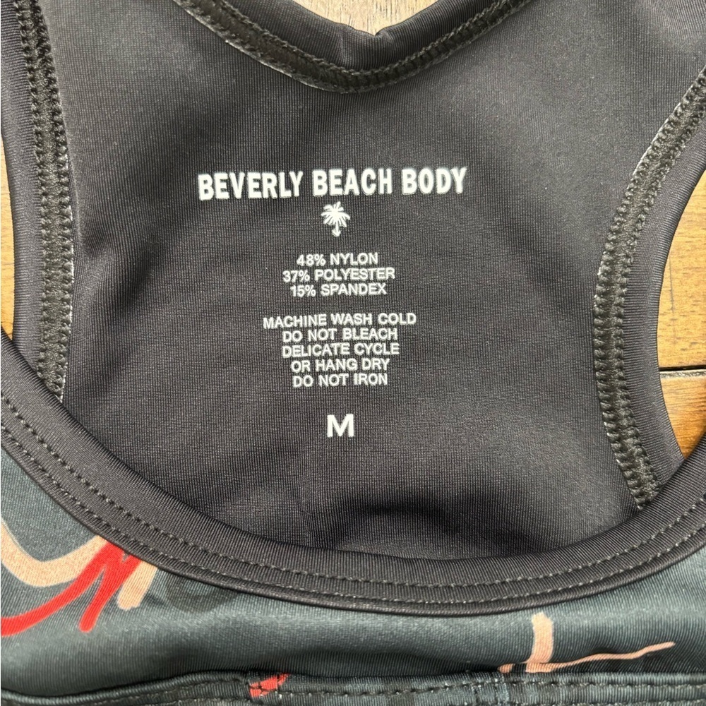 Beverly Beach Body Black and Red Sports Bra - Picture 3 of 3